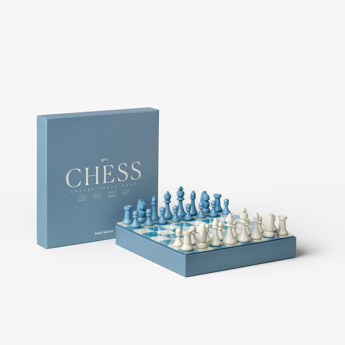 PRINTWORKS Spiel “Classic Chess” Dusty Blue | Schachspiel | PRINTWORKS