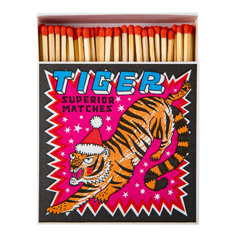 Archivist Lange Streichhölzer „Festive Tiger“ | in Square Matchbox | Archivist