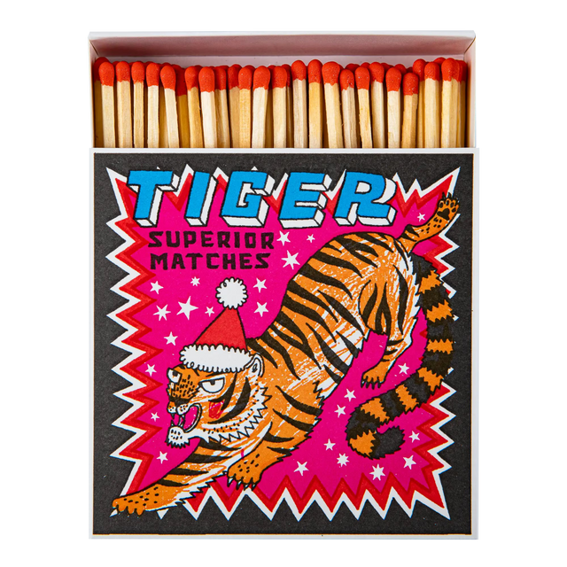 Archivist Lange Streichhölzer „Festive Tiger“ | in Square Matchbox | Archivist