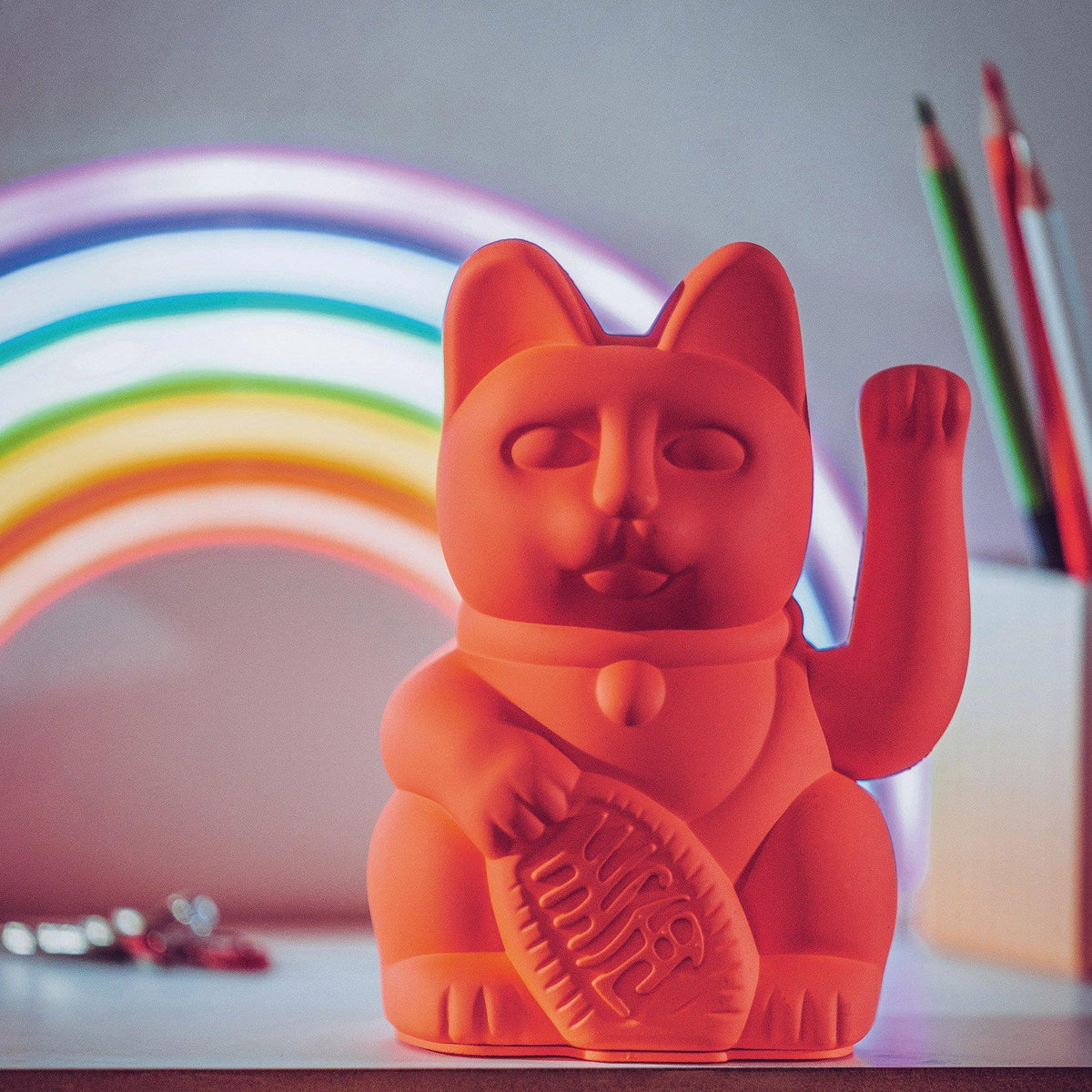 Donkey Products Winkekatze Donkey “Lucky Cat Neon Orange” | Winkekatze in Neonorange