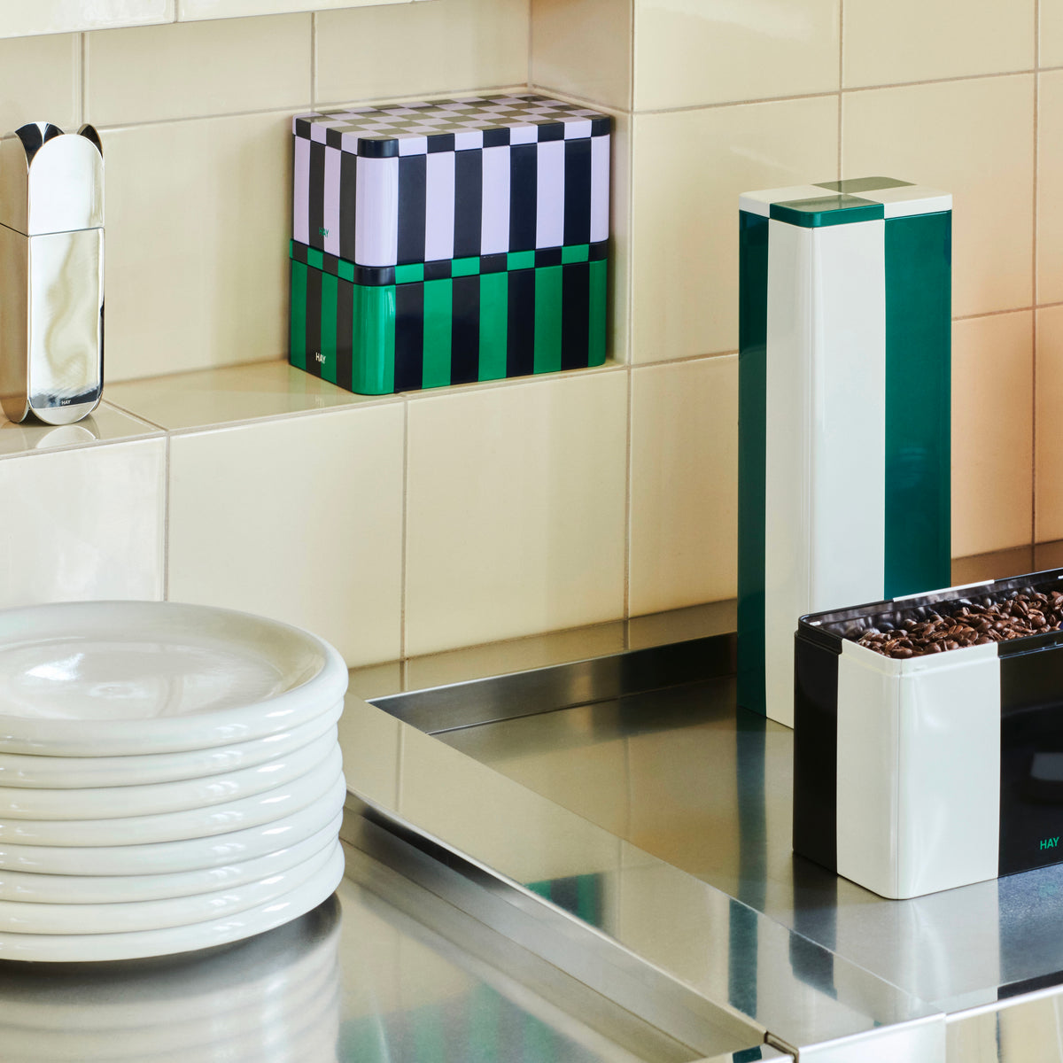 HAY Dose „Tin Container Small“ | Green & Dark Blue | HAY