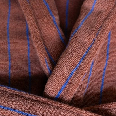 BONGUSTA Bademantel „Naram Camel & Ultramarine L/XL“ | Zum Einkuscheln | Bongusta