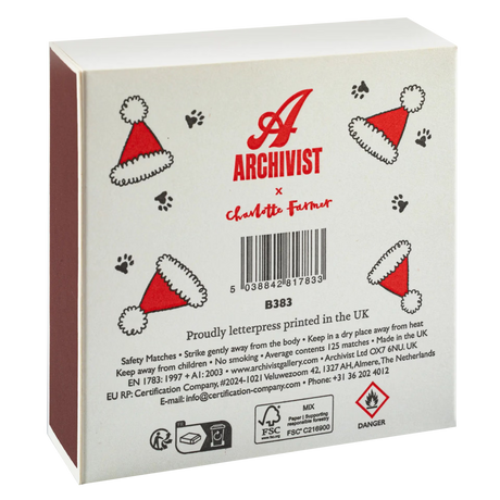 Archivist Lange Streichhölzer „Festive Tiger“ | in Square Matchbox | Archivist
