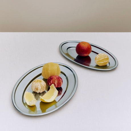 HAY Tablett „Essential Steel Oval Dish Large“ | Minimalistisch | HAY