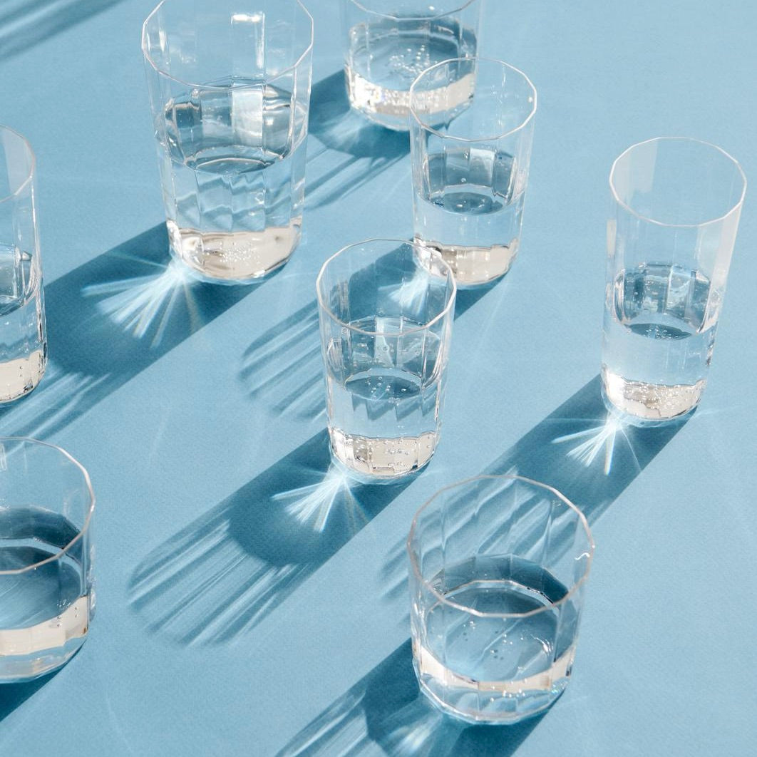 HAY Glas „Angle Glass Medium 10 cm“ | 4er Set | Kompakt & schlicht | HAY
