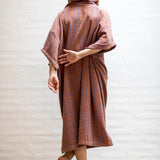 BONGUSTA Poncho „Naram Camel & Ultramarine S/M“ | Für Strand & Bad | Bongusta