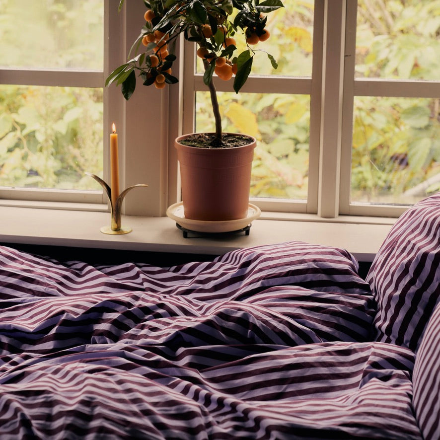 BONGUSTA Bettdecke Bezug “Wine & Lavender Blue” 140×200cm | BONGUSTA