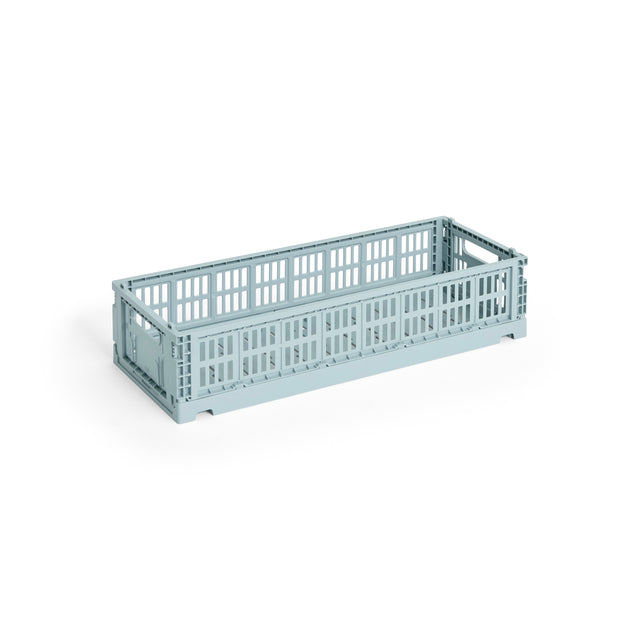 HAY Faltbox „Colour Crate Mini Oblong Dusty Blue“ | Praktisch & ruhig | HAY