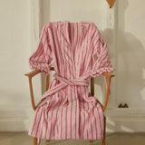 BONGUSTA Bademantel „Naram Baby Pink & Sky Patrol Red“ (L/XL) | BONGUSTA | Komfortabler Bademantel