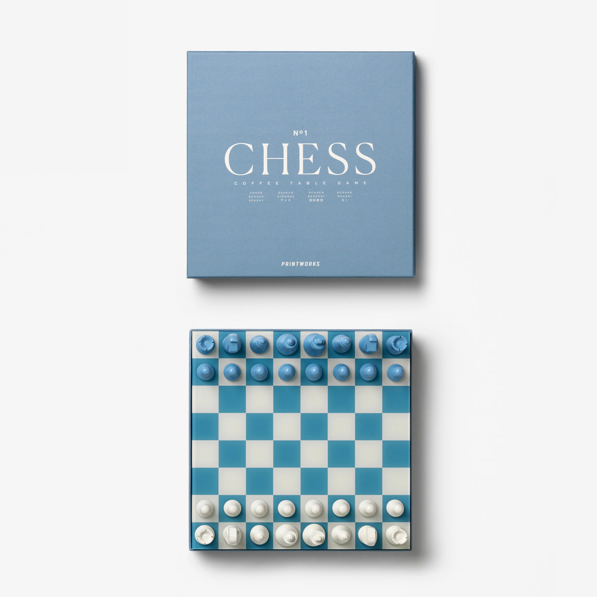 PRINTWORKS Spiel “Classic Chess” Dusty Blue | Schachspiel | PRINTWORKS