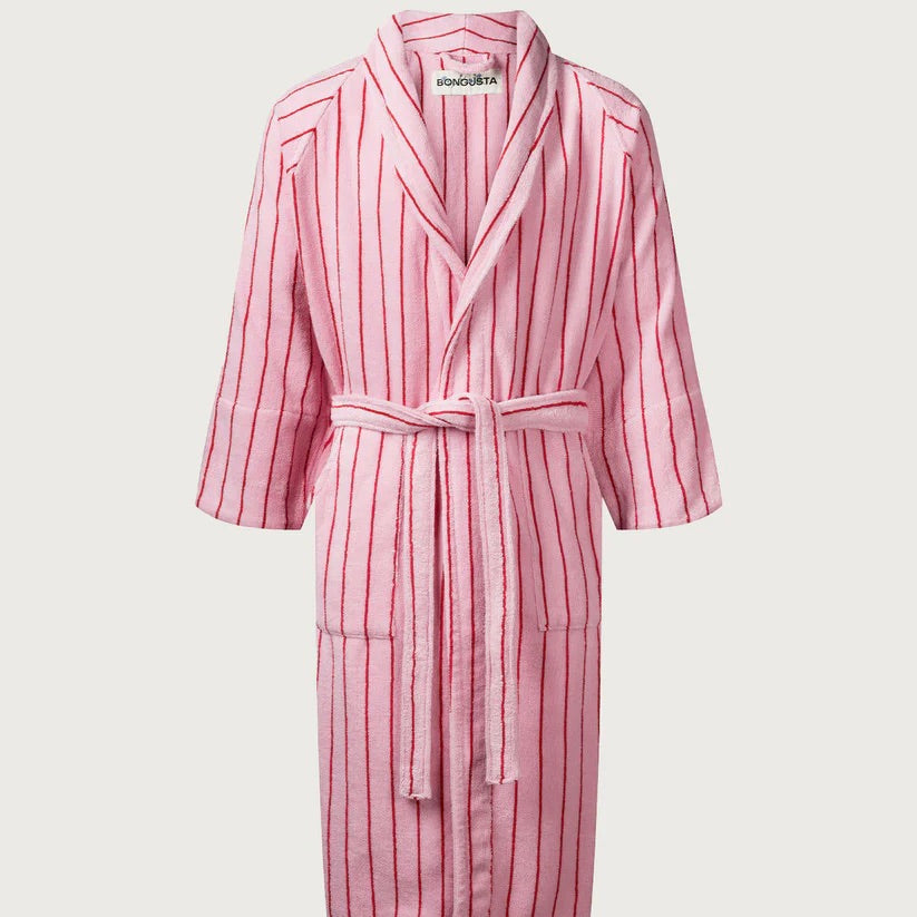 BONGUSTA Bademantel „Naram Baby Pink & Sky Patrol Red“ (L/XL) | BONGUSTA | Komfortabler Bademantel
