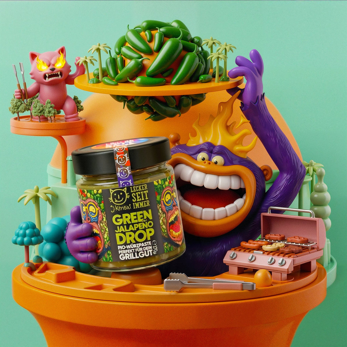 J. Kinski Bio Green Jalapeno Drop 170g | Würzig eingelegte Jalapeños | J. Kinski