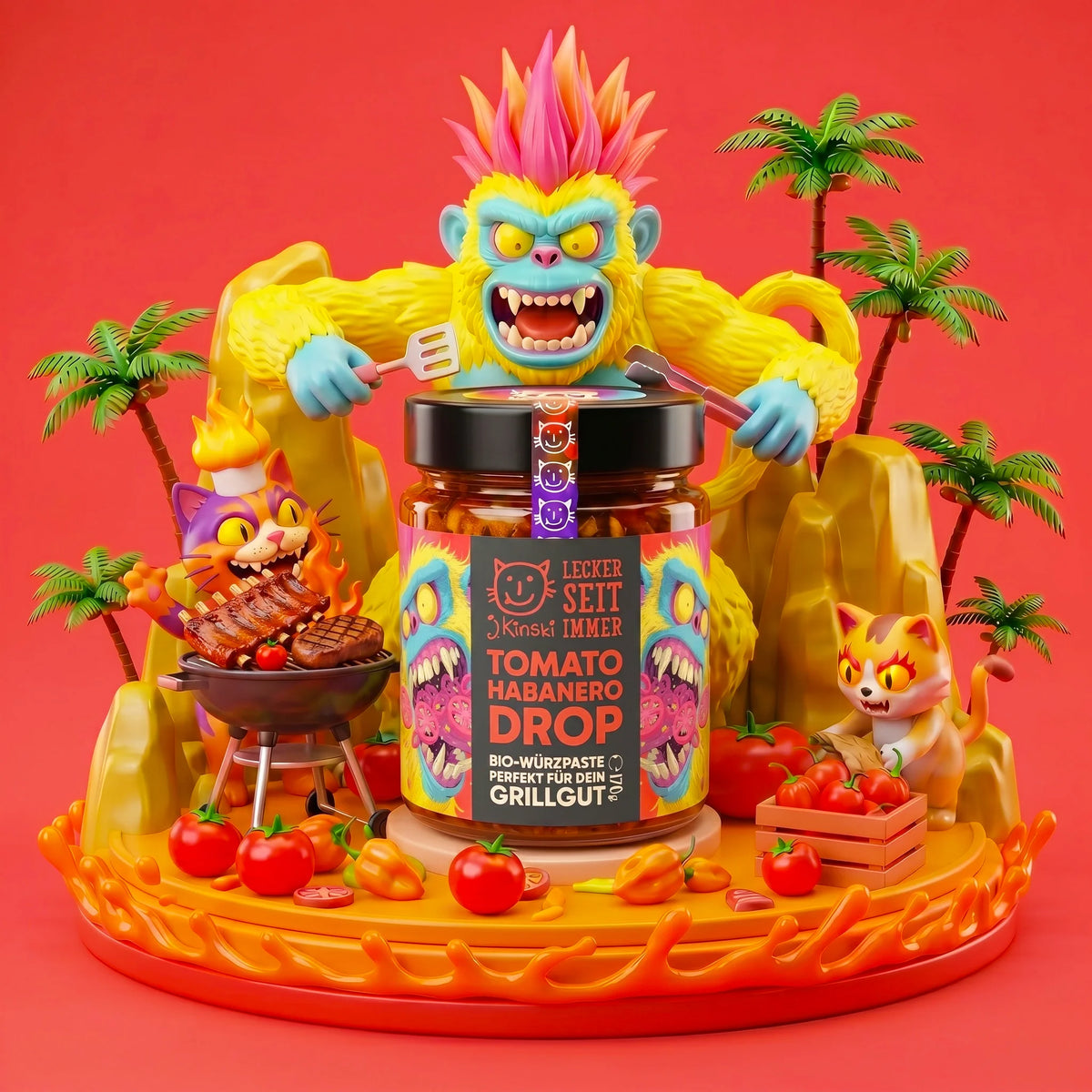 J. Kinski Bio Tomato Habanero Drop 170g | Fruchtig-scharfer Dip | J. Kinski