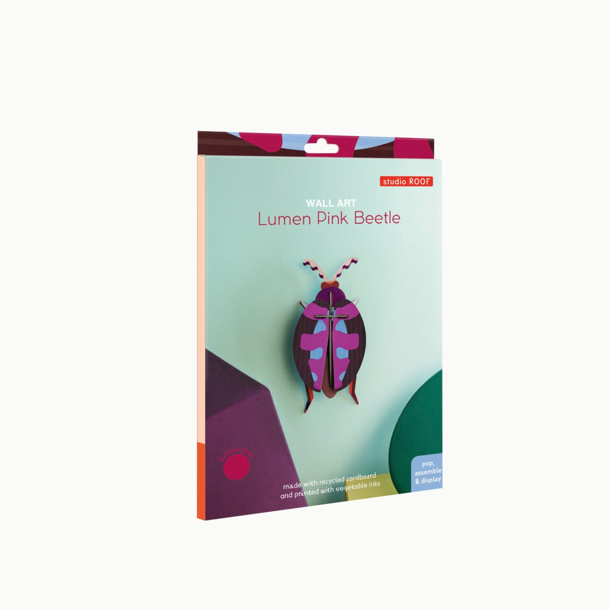 studio ROOF Wanddeko “Lumen Pink Beetle” | 3D Käfer Design | Studio Roof