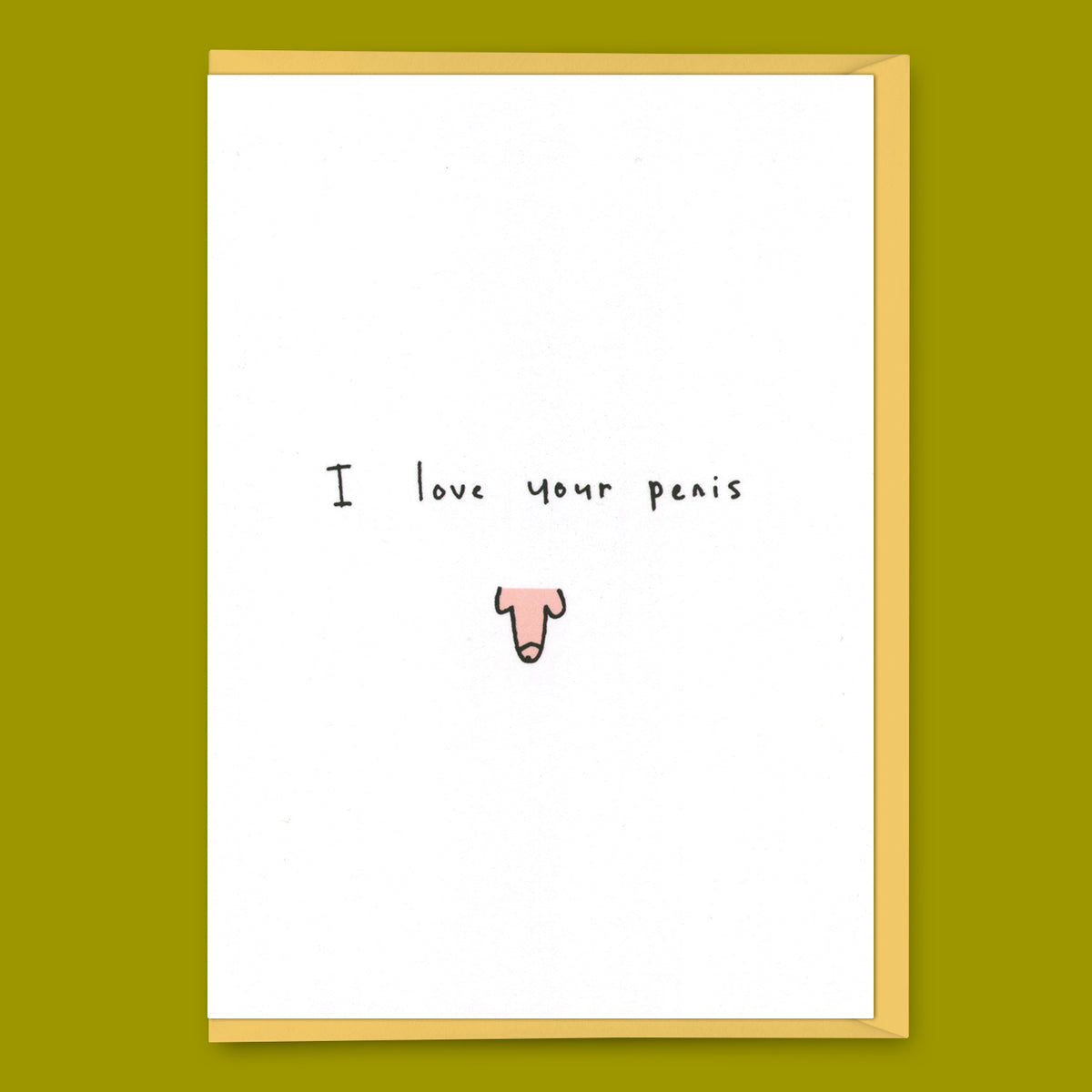 Eat Mielies Weird Illustration Grußkarte "I love your penis (pink)" | Lustige Klappkarte | Eat Mielies