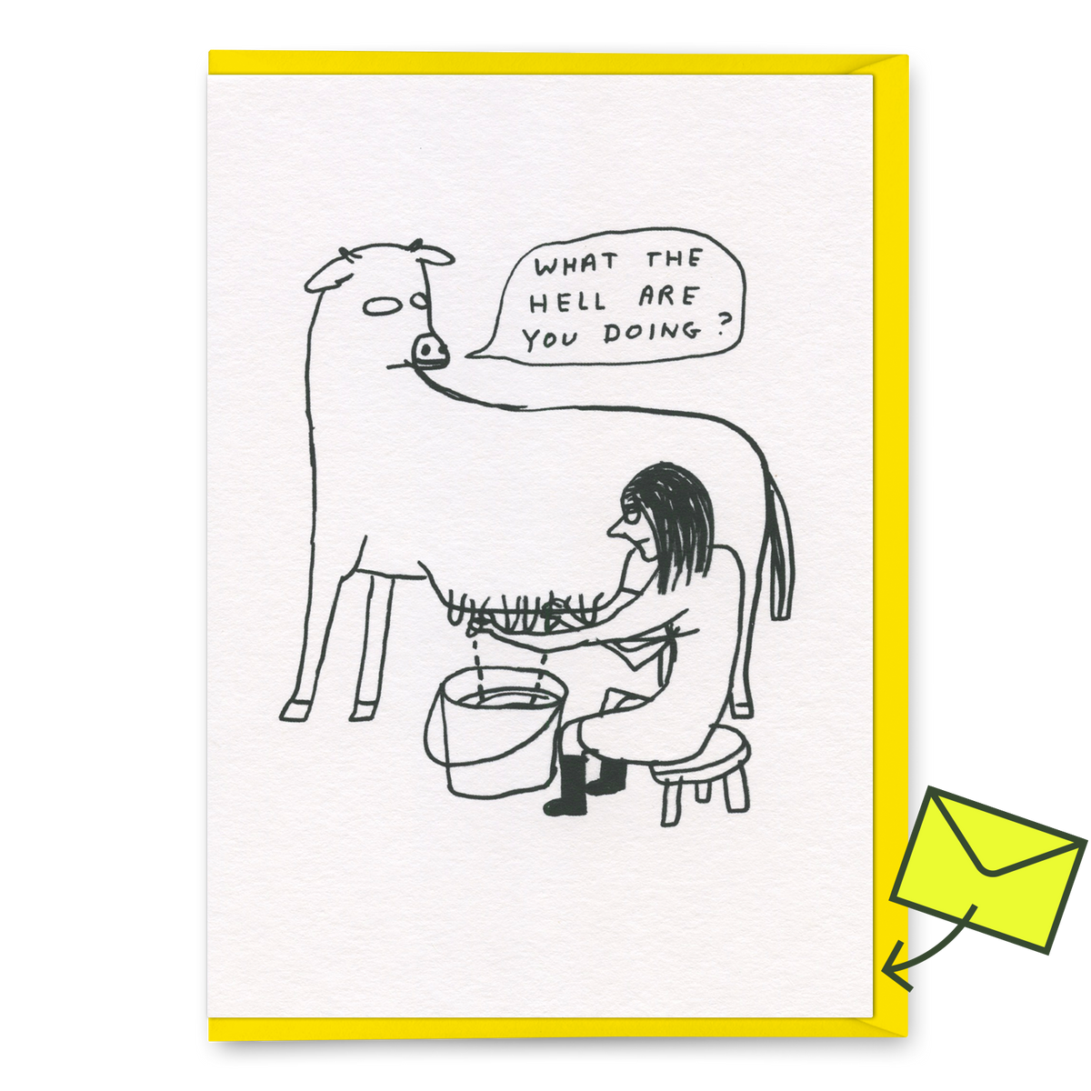 David Shrigley Grußkarte "What the hell" | Lustige Klappkarte | Brainbox Candy