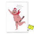 Eat Mielies Weird Illustration Grußkarte "Fuck shit up this christmas" von Eat Mielies Illustration | DIN-A6 Klappkarte mit passendem Umschlag