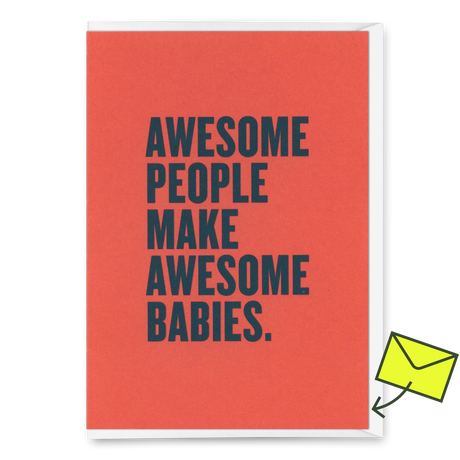 Deli Cards Grußkarte "Awesome people" | Coole Klappkarte mit Spruch zur Geburt