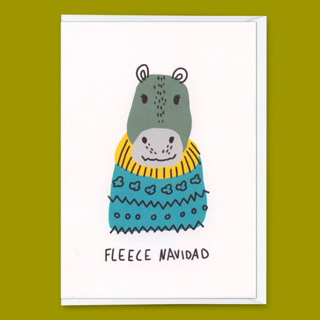 Deli Cards Grußkarte "Fleece Navidad" | Lustige Klappkarte zu Weihnachten