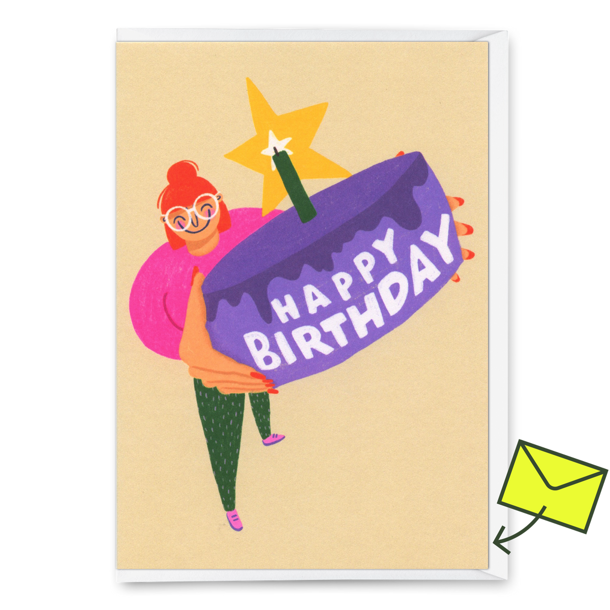 Deli Cards Grußkarte "Happy Birthday Cake" | Schöne Klappkarte zum Geburtstag