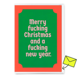 Deli Cards Grußkarte "Fucking Xmas" | Lustige Klappkarte mit Spruch zu Weihnachten