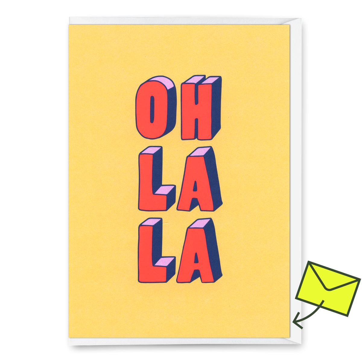 Deli Cards Grußkarte "Oh la la 3D-Typo" | Coole Klappkarte für jeden Anlass