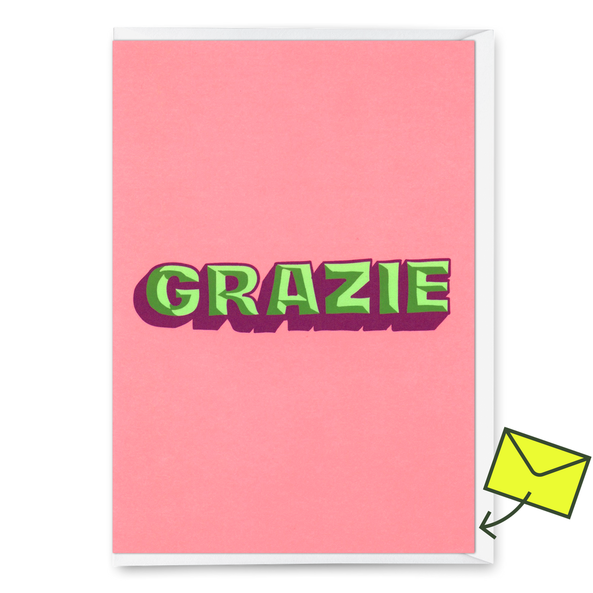 Deli Cards Grußkarte "Grazie 3D" | Coole Klappkarte zum Dankesagen