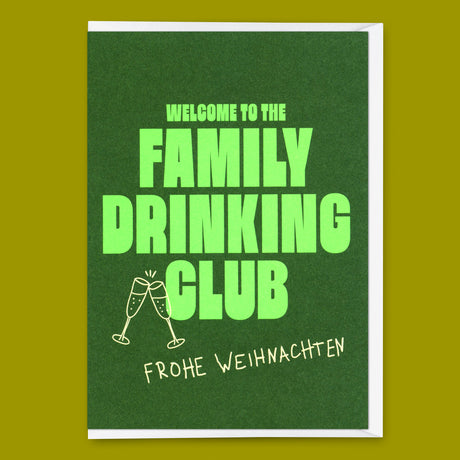 Deli Cards Grußkarte "Family Drinking Club" | Lustige Klappkarte zu Weihnachten