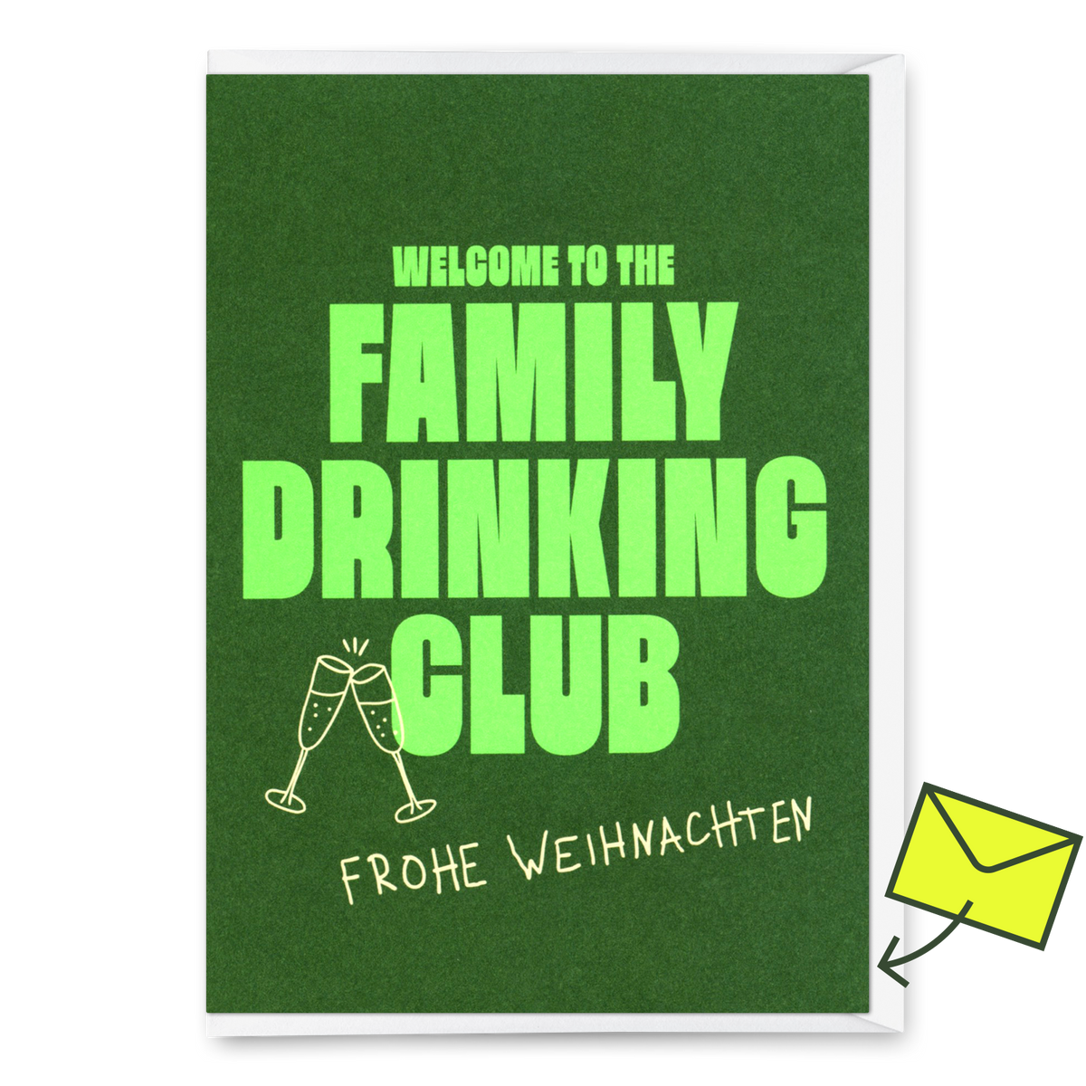 Deli Cards Grußkarte "Family Drinking Club" | Lustige Klappkarte zu Weihnachten