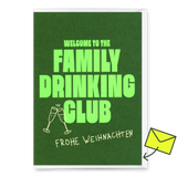 Deli Cards Grußkarte "Family Drinking Club" | Lustige Klappkarte zu Weihnachten