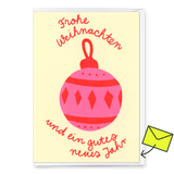 Deli Cards Grußkarte "Frohe Weihnachten Kugel" | Schöne Klappkarte zu Weihnachten