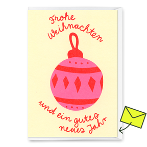 Deli Cards Grußkarte "Frohe Weihnachten Kugel" | Schöne Klappkarte zu Weihnachten