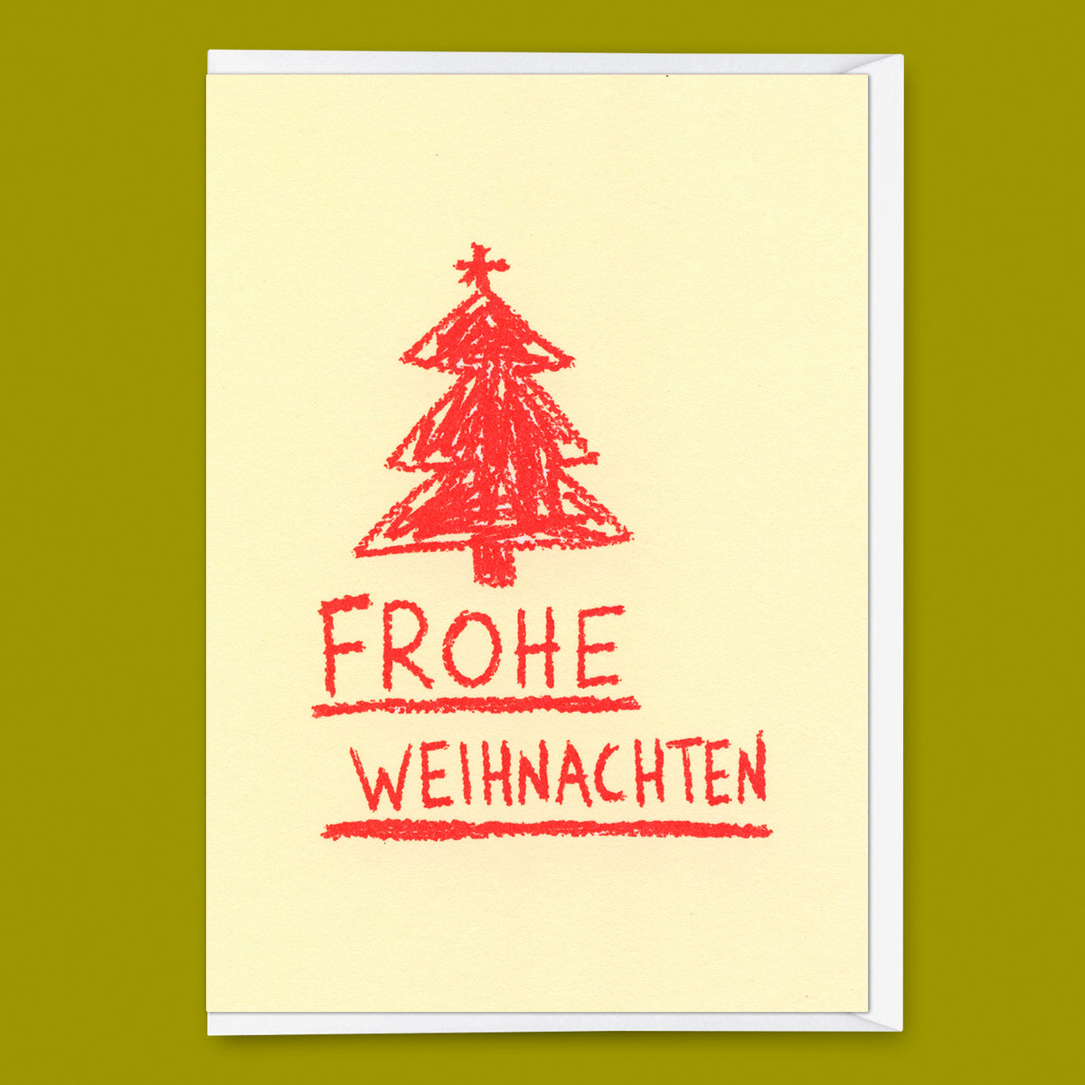 Deli Cards Grußkarte "Frohe Weihnachten Wachsmalstift" | Ausgefallene Klappkarte zu Weihnachten