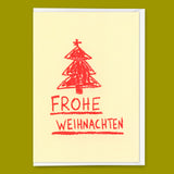 Deli Cards Grußkarte "Frohe Weihnachten Wachsmalstift" | Ausgefallene Klappkarte zu Weihnachten