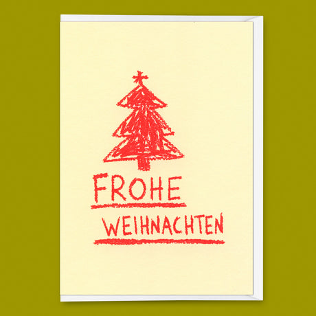 Deli Cards Grußkarte "Frohe Weihnachten Wachsmalstift" | Ausgefallene Klappkarte zu Weihnachten