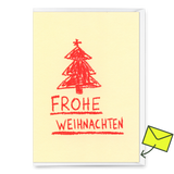 Deli Cards Grußkarte "Frohe Weihnachten Wachsmalstift" | Ausgefallene Klappkarte zu Weihnachten
