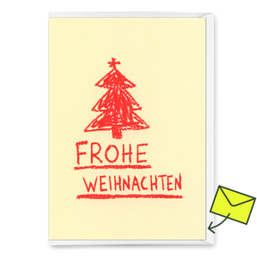 Deli Cards Grußkarte "Frohe Weihnachten Wachsmalstift" | Ausgefallene Klappkarte zu Weihnachten