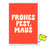 Deli Cards Grußkarte "Frohes Fest Maus" | Coole Klappkarte zu Weihnachten