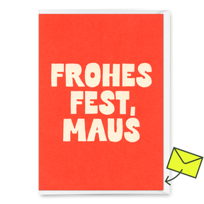 Deli Cards Grußkarte "Frohes Fest Maus" | Coole Klappkarte zu Weihnachten