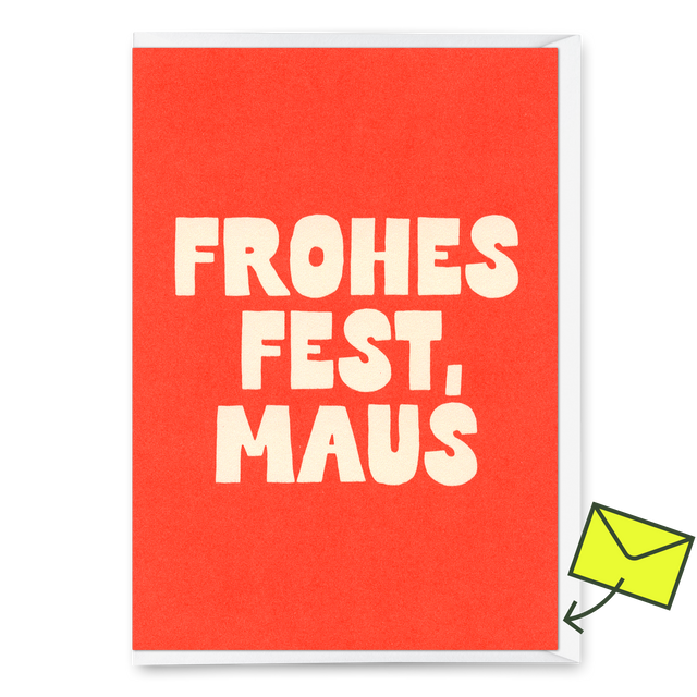 Deli Cards Grußkarte "Frohes Fest Maus" | Coole Klappkarte zu Weihnachten
