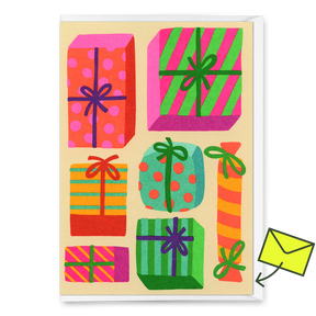 Deli Cards Grußkarte "Geschenke Geschenke" | Besondere Klappkarte zu Weihnachten