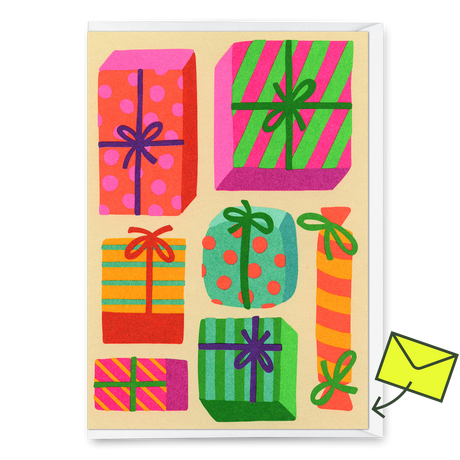 Deli Cards Grußkarte "Geschenke Geschenke" | Besondere Klappkarte zu Weihnachten