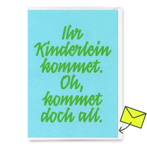 Deli Cards Grußkarte "Ihr Kinderlein kommet Typo" | Schöne Klappkarte zu Weihnachten