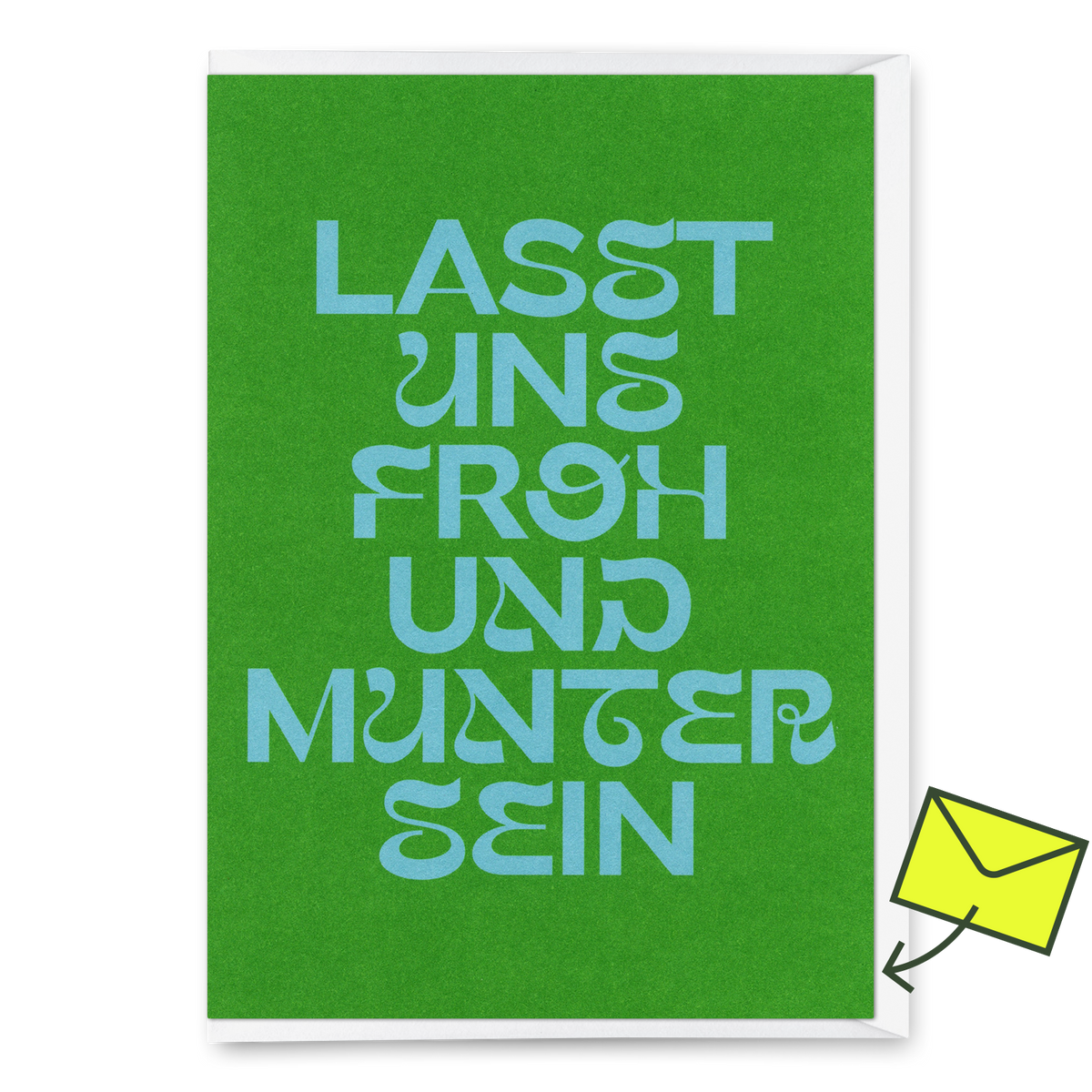 Deli Cards Grußkarte "Lasst uns froh und munter sein Huge Type" | Ausgefallene Klappkarte zu Weihnachten