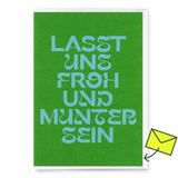 Deli Cards Grußkarte "Lasst uns froh und munter sein Huge Type" | Ausgefallene Klappkarte zu Weihnachten