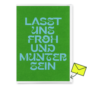 Deli Cards Grußkarte "Lasst uns froh und munter sein Huge Type" | Ausgefallene Klappkarte zu Weihnachten
