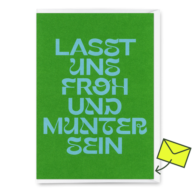 Deli Cards Grußkarte "Lasst uns froh und munter sein Huge Type" | Ausgefallene Klappkarte zu Weihnachten
