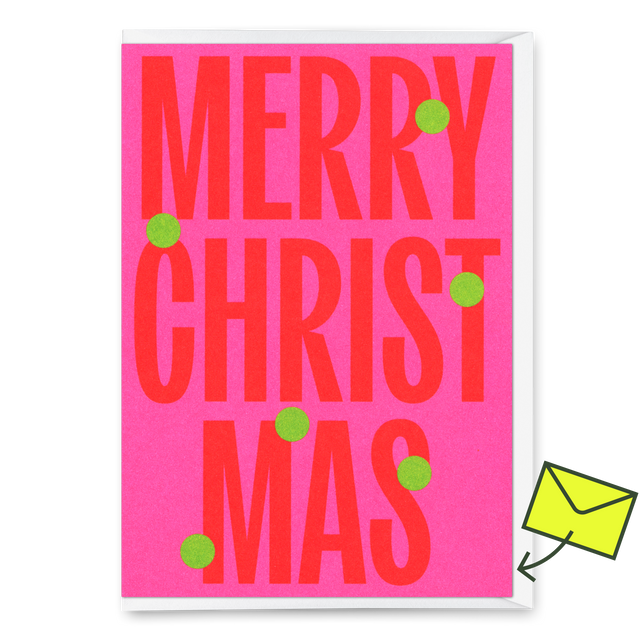 Deli Cards Grußkarte "Merry Christmas Huge Type" | Coole Klappkarte zu Weihnachten