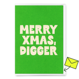 Deli Cards Grußkarte "Merry Xmas Digger" | Lustige Klappkarte zu Weihnachten