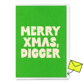 Deli Cards Grußkarte "Merry Xmas Digger" | Lustige Klappkarte zu Weihnachten